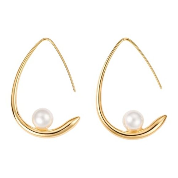 Accessories - Teardrop Earrings for Women 18k Gold Plated Dangle Drop Earrings Pearl Earrings